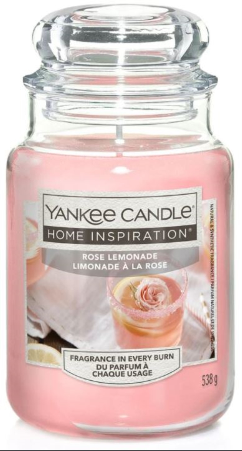 YANKEE CANDLE Yankee Candle Home Inspiration fragranza Rose Lemonade (limonata alla rosa) candela grande
